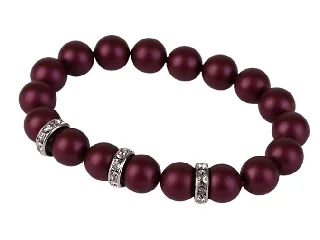 Karkötő, bíborlila SWAROVSKI® gyöngyből, fehér rondella kristállyal, 10mm, ART CRYSTELLA® M