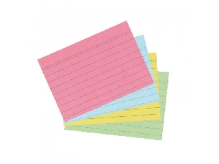 Kartotékkártya A6 / 200 ív, vonalas, többszínű