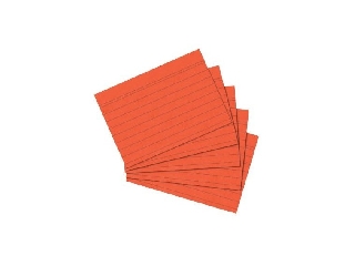 Kartotékkártya A7 / 100 ív, vonalas, narancssárga