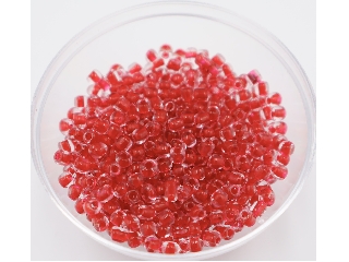 Kásagyöngy 2 mm 20 g átlátszó piros