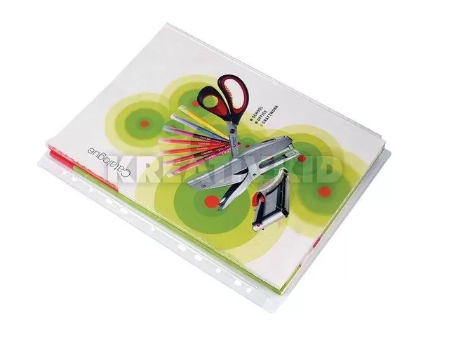 Katalógustartó genotherm, lefűzhető, A4, 100 mikron, víztiszta, 20mm, VICTORIA OFFICE