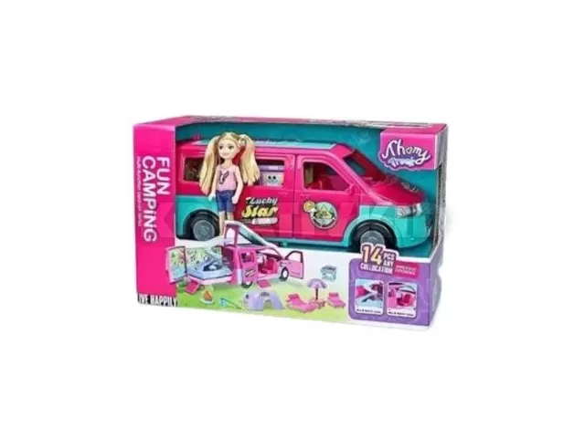 Kempingautó játékszett babával - 11 db-os