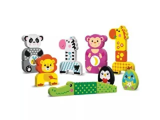 Kids Hits: Barátságos állatkert fa játékszett - 22 db-os