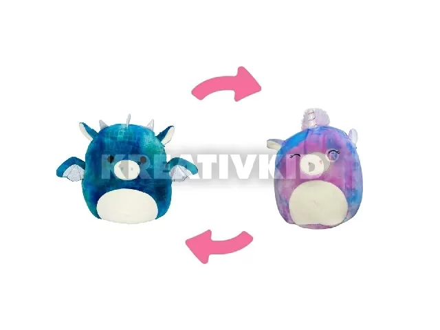 Kifordítható 2 az 1-ben Squishmallows 13 cm -  Dominic a sárkány és Aina az unikornis