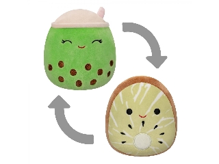 Kifordítható 2 az 1-ben Squishmallows 13 cm - Kachina a kiwi és Sevda a zöld boba tea