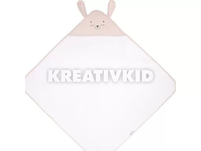 Kikkaboo fürdõlepedõ kapucnis 90x90cm nyuszis pasztell rózsaszín