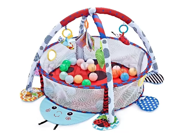 Kikkaboo játszószõnyeg 30 labdával katicás kék