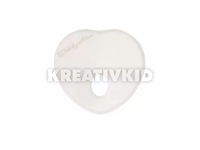 Kikkaboo párna - laposfejûség elleni memóriahabos ergonomikus Airknit szív fehér