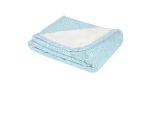 Kikkaboo takaró prémium pamut/sherpa kétoldalas 75x100cm Dream Big melange kék