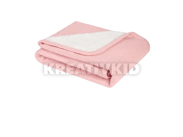 Kikkaboo takaró prémium pamut/sherpa kétoldalas 75x100cm Dream Big melange pink