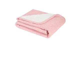 Kikkaboo takaró prémium pamut/sherpa kétoldalas 75x100cm Dream Big melange pink