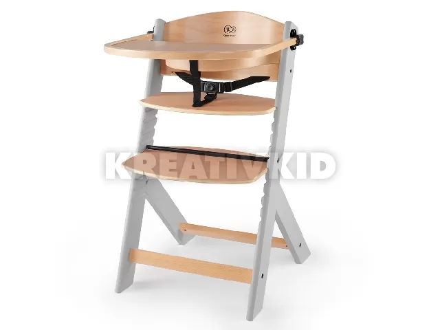 Kinderkraft etetõszék Enock fa szürke-natúr