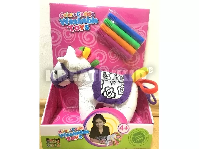 Kiszínezhető-kimosható lovacska (20x15 cm) + 4 kimosható filctoll