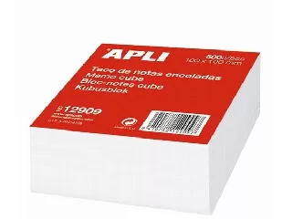 Kockatömb, 100x100 mm, ragasztott, APLI, fehér