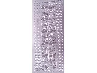 Kontúrmatrica Ezüst 10*23 cm Gömbdísz sarokminta