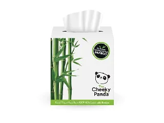 Kozmetikai kendő, bambusz, 3 rétegű, 56 lap, CHEEKY PANDA, fehér