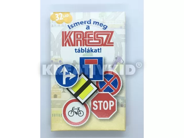 Kresz tábla oktató kvartett kártya