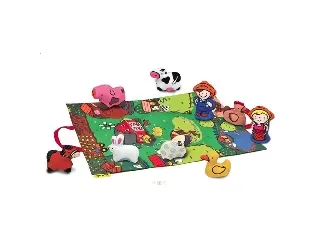 Ks Kids Farmos játszószőnyeg, állatfigurákkal