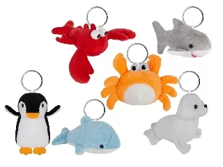 Kulcstartó tengeri állatok 10cm plüss 6féle