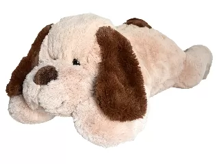 Kutya fekvő plüssfigura 90cm többféle