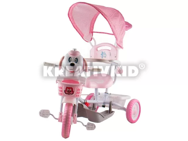 Kutyás fedeles tricikli, rózsaszín