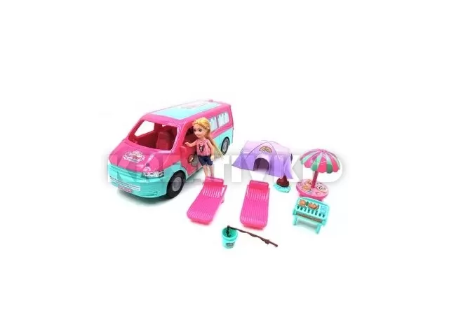 Lakóautó szett babával, 12 db-os