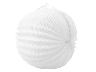 Lampion, kerek, 22 cm, fehér