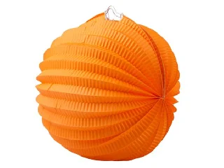 Lampion, kerek, 22 cm, narancs