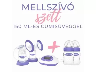 Lansinoh 2 az 1-ben elektromos dupla mellszívó 2db 160ml cumisüveggel szettben