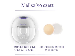 Lansinoh hordható mellszívó 4 fázisú egyes Soothies regeneráló mellpárnával szettben