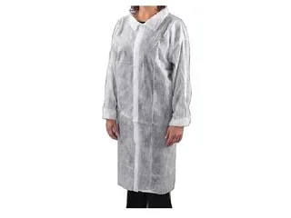 Látogató köpeny, egyszer használatos, tépőzáras, polipropilén, 20g, XL méret, fehér