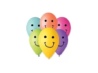 Léggömb, 30 cm, smiley, vegyes színek