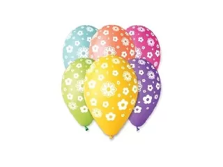 Léggömb, 30 cm, virágos