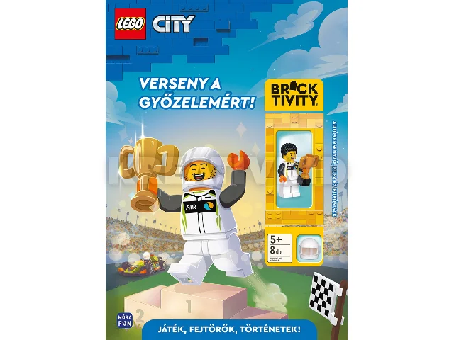 LEGO CITY - VERSENY A GYŐZELEMÉRT - AUTÓVERSENYZŐ, KUPA ÉS BUKÓSISAK