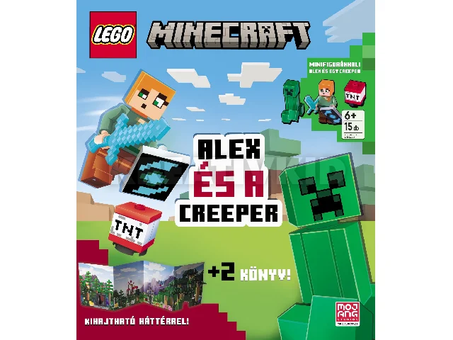 LEGO MINECRAFT - ALEX ÉS A CREEPER + 2 KÖNYV! (MINIFIGURÁKKAL!)