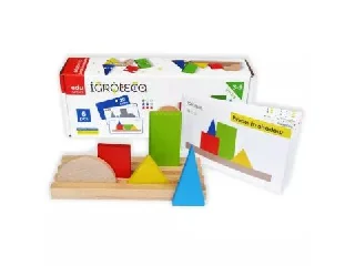 Logikai építő készlet, fa