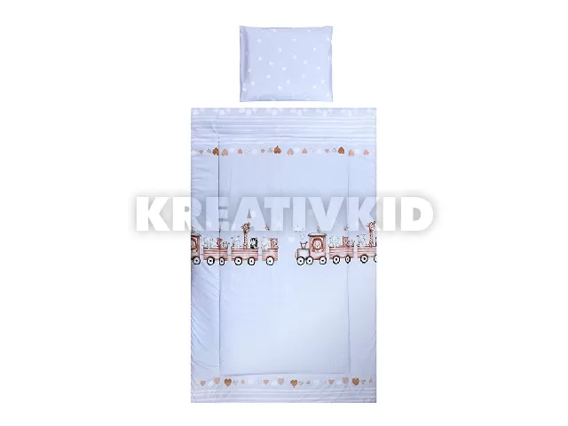 Lorelli 3 részes ágynemű garnitúra - Train Blue