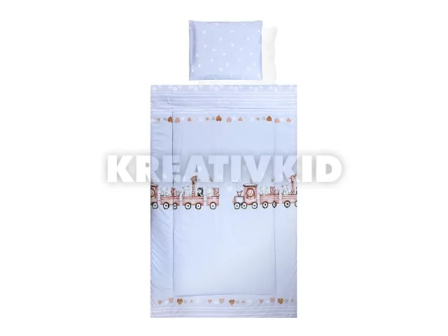 Lorelli 4 részes ágynemű garnitúra - Train Blue