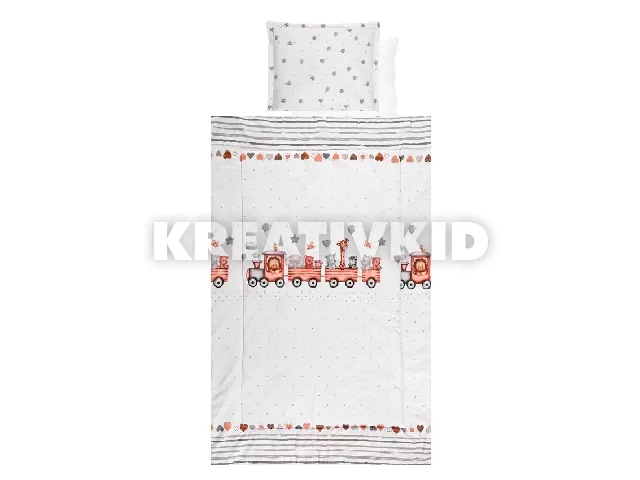 Lorelli 4 részes ágynemű garnitúra - Train Grey