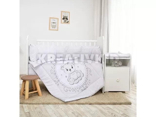 Lorelli ágynemű garnitúra Trend kombi ágyhoz - Little Bear Grey