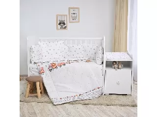 Lorelli ágynemű garnitúra Trend kombi ágyhoz - Train Grey