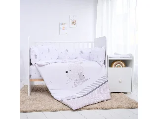 Lorelli ágynemű garnitúra Trend kombi ágyhoz, Little Rabbits Grey