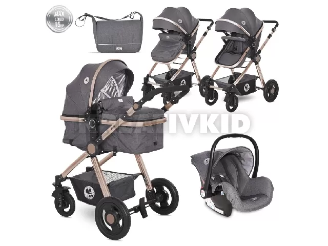 Lorelli Alexa SET babakocsi mózessé alakítható sport résszel - Luxe Black