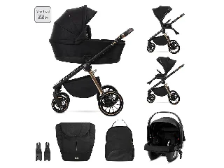 Lorelli Bianca 3az1-ben újszülött babakocsi Lorelli Aria Luxe hordozóval - Black (2 doboz)