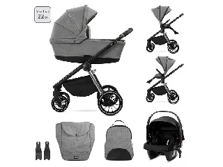 Lorelli Bianca 3az1-ben újszülött babakocsi Lorelli Aria Luxe hordozóval - Grey (2 doboz)