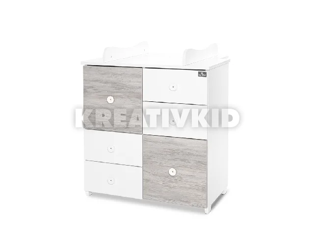 Lorelli Cupboard pelenkázó komód - White & Artwood ÚJ