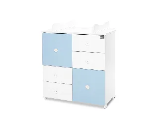Lorelli Cupboard pelenkázó komód - White & Baby Blue ÚJ