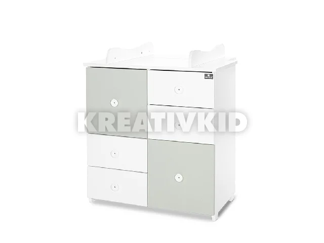 Lorelli Cupboard pelenkázó komód - White & Milky Green ÚJ