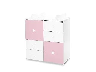 Lorelli Cupboard pelenkázó komód - White & Orchid Pink ÚJ
