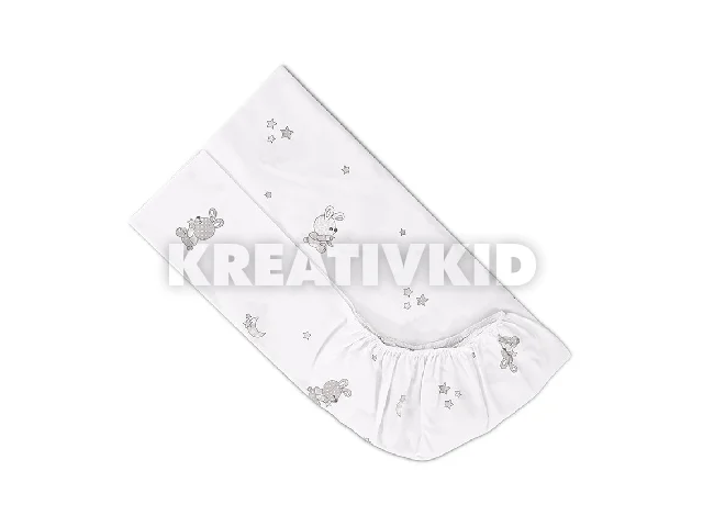 Lorelli gumis lepedő 70x140 + 15cm - Little Rabbits Grey